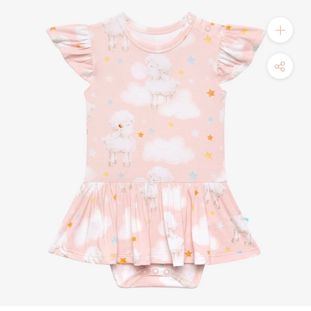 Mary Ruffled Cap Sleeve Twirl Skirt Bodysuit